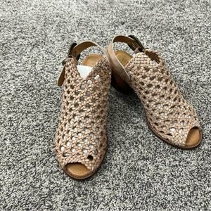 VERACRUZ Artisans Sundance Ankle Woven Leather Heeled Sandals 36